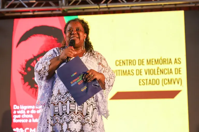 Ministra Macaé Evaristo participou de evento em Santos para o lançamento do Centro de Memória às Vítimas de Violência de Estado (CMVV) | Foto: Raul Lansky/MDHC