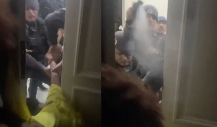 PM usa spray de pimenta contra estudantes em ocupa&ccedil;&atilde;o na Secretaria da Educa&ccedil;&atilde;o de SP