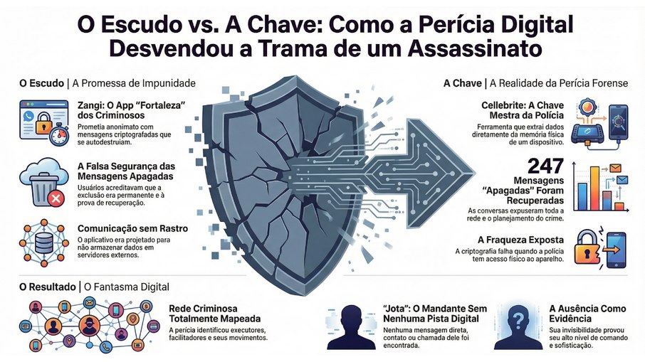 Como a perícia digital quebrou a criptografia do Zangi na investigação sobre a execução do ex-delegado-geral de SP Ruy Ferraz Fontes